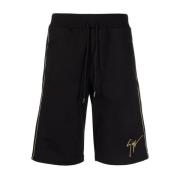 Zwart Katoen Elegant Bermuda Shorts Giuseppe Zanotti , Black , Heren