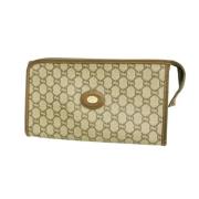 Pre-owned Canvas clutches Gucci Vintage , Beige , Dames