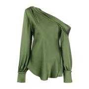 Elegante Groene One Shoulder Blouse Simkhai , Green , Dames