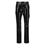 Zwarte Vinyl Op Maat Gemaakte Casual Broek Courrèges , Black , Dames