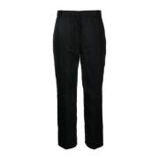 Zwarte Linnen Cropped Slim Broek Calvin Klein , Black , Dames