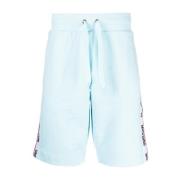 Casual Blauwe Katoen Elastaan Shorts Moschino , Blue , Heren