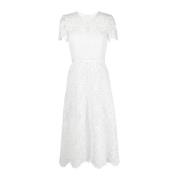 Elegante Witte Rozen Kant Midi Jurk Self Portrait , White , Dames