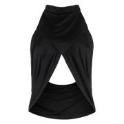 Open-Rug Viscose Top Nina Ricci , Black , Dames