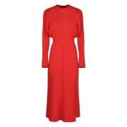 Elegante Dolman Cady Jurk met ritssluiting Victoria Beckham , Red , Da...