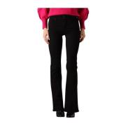 Zwarte Flare Broek voor Vrouwen Replay , Black , Dames