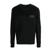 Velours Monogram Sweatshirt in Zwart Balmain , Black , Heren