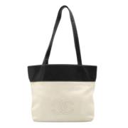 Pre-owned Leather totes Chanel Vintage , White , Dames