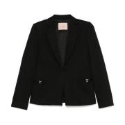 Elegante Zwarte Milano Blazer Twinset , Black , Dames