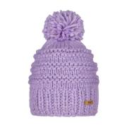 Handgebreide Jasmin Beanie met Pom Pom Barts , Purple , Dames