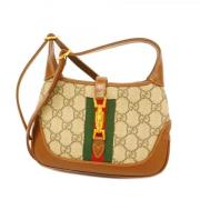 Pre-owned Leather handbags Gucci Vintage , Brown , Dames