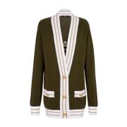 Groene Wol Kasjmier Vest Balmain , Green , Dames