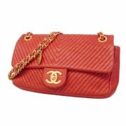 Pre-owned Leather chanel-bags Chanel Vintage , Red , Dames