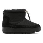 Zwarte Monogram Snowboot Enkellaarzen Tommy Hilfiger , Black , Dames