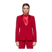 Wollen Single-Breasted Blazer Dondup , Red , Dames