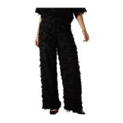 Elegante franje hoge taille broek Minus , Black , Dames