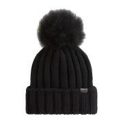 Cashmere Pom Pom Beanie Woolrich , Black , Dames