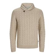 Blauwe Crash Gebreide Trui Jack & Jones , Beige , Heren