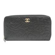 Pre-owned Leather wallets Chanel Vintage , Black , Dames