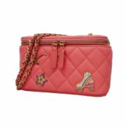 Pre-owned Leather chanel-bags Chanel Vintage , Pink , Dames