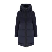 Blauwe Gewatteerde Hoodiejas Duno , Blue , Dames