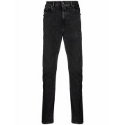 Casual Straight Zwarte Jeans Diesel , Black , Heren