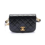 Pre-owned Leather chanel-bags Chanel Vintage , Black , Dames