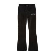 Zwarte Velours Flare Broek Regal Diamanté Juicy Couture , Black , Dame...