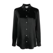 Elegante Zwarte Lange Mouw Viscose Shirt Forte Forte , Black , Dames