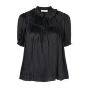 Elegante Zwarte Polyester Blouse Ulla Johnson , Black , Dames