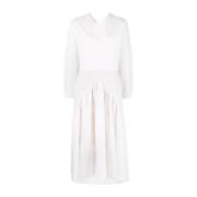 Witte Dubbele V-Hals Midi Jurk Vince , White , Dames