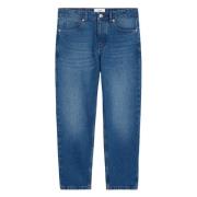 Blauwe Straight Jeans Casual Stijl Ami Paris , Blue , Heren