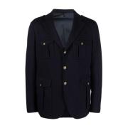 Blauwe Wol Casual Blazer Eleventy , Blue , Heren