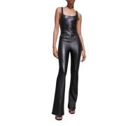 Zwarte Kunstleren Jumpsuit Patrizia Pepe , Black , Dames