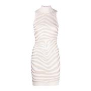 Gouden Zebra Mini Jurk Balmain , White , Dames