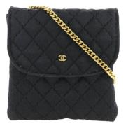 Pre-owned Fabric clutches Chanel Vintage , Black , Dames