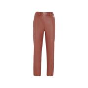 Rechte pijp imitatieleer broek Manila Grace , Orange , Dames