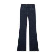 Donkerblauwe Flared Jeans met Zakken Homage , Blue , Dames