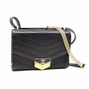 Pre-owned Leather chanel-bags Chanel Vintage , Black , Dames