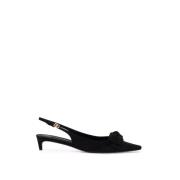 Zijden Satijnen Strik Slingback Pumps Dolce & Gabbana , Black , Dames