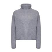 Grijze Wol en Kasjmier Trui Max Mara Studio , Gray , Dames