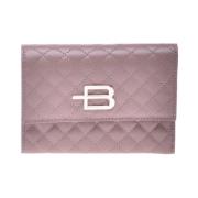 Wallet in black nude leather leather Baldinini , Purple , Dames