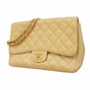 Pre-owned Leather chanel-bags Chanel Vintage , Beige , Dames