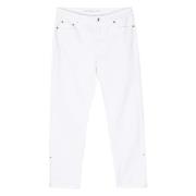 Witte Straight Jeans met Zijsplit Michael Kors , White , Dames