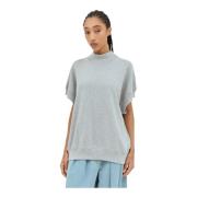 Katoenen Jersey Korte Mouw Sweatshirt Dries Van Noten , Gray , Dames