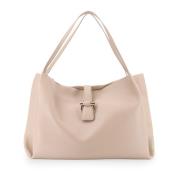 Leren handtas met Gancini-detail Salvatore Ferragamo , Beige , Dames