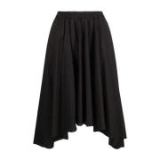 Zwarte Katoenen Poplin Trek Aan Rok Michael Kors , Black , Dames