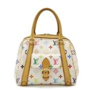 Pre-owned Canvas handbags Louis Vuitton Vintage , White , Dames