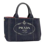 Pre-owned Canvas prada-bags Prada Vintage , Blue , Dames