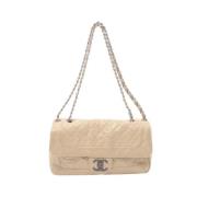 Pre-owned Leather chanel-bags Chanel Vintage , Beige , Dames